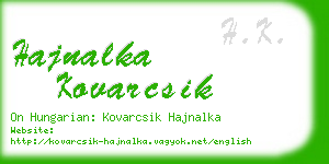 hajnalka kovarcsik business card